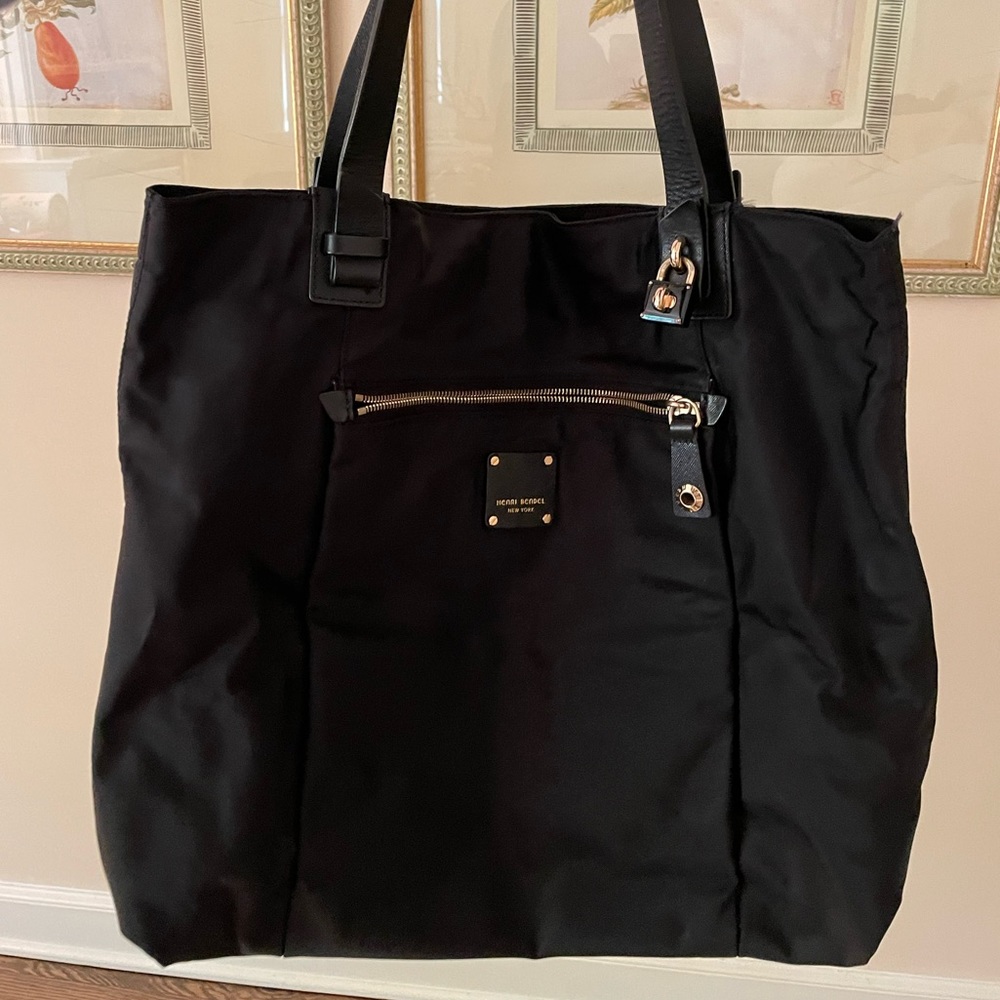 Henri Bendel Nylon Black Tote